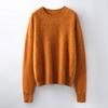 Autumn And Winter New Brushed Women'S Loose Round Neck Long Sleeve Solid Color Pullover Wool Bottoming Knitted Sweater