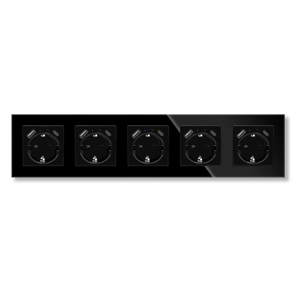 Model 153 Smart WiFi Wall Socket with Tempered Glass Panel - Alice Voice App Compatible
