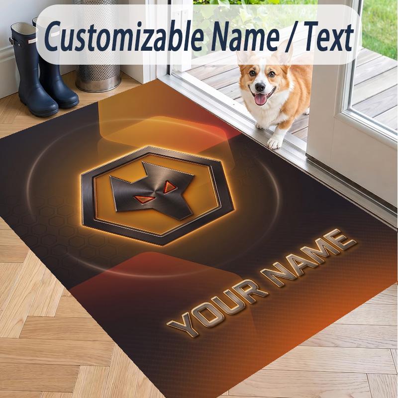 Custom Text Printed Rug Wolverhampton Wanderers Football Non Slip Floor Carpet For Home Room Decor
