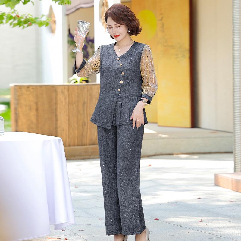 

Stylish Mid-Sleeve Summer Outfit for Young & Mature Women - 2026 Spring Fashion Two-Piece Set 5XL [145-160 jin]