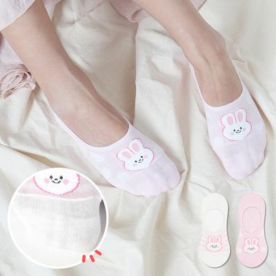 [10 Pairs] Double-Reinforced Front Buckle Rabbit Socks Set Fake Socks Daily Student Uniform Spring/Summer