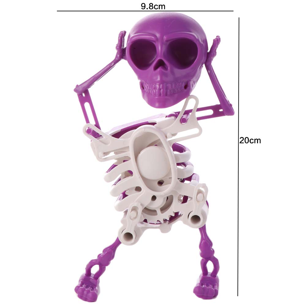 Dancing Skull Wind-up Dancing Skeleton Toy Plastic Spring Clockwork Toy  Halloween