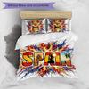 Spain Football Printed Bedding 3 Piece Set Cozy Breathable Bed Cover Set As Housewarming Holiday Gift