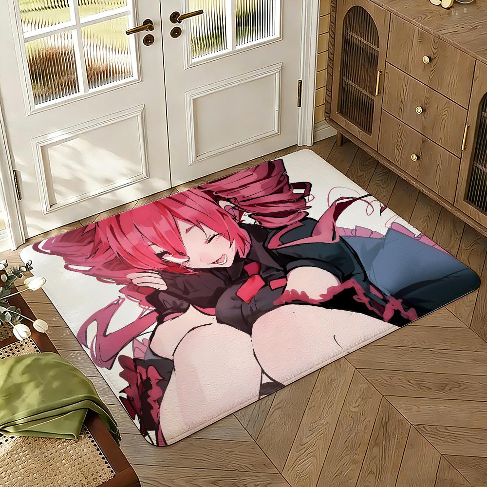 K-Kasane Teto Pink American Floor Mat Soft Thickened Absorbent Non-Slip Bedroom Living Room Door Mat Home Decor Flannel Rugs