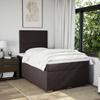 Box Spring Bed with Mattress Dark Brown 120 X 200 Cm Fabric
