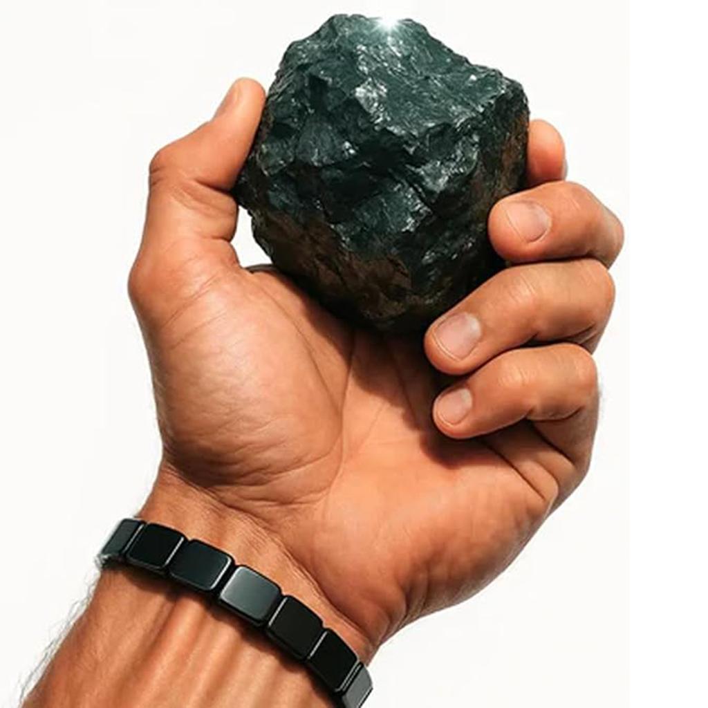 Bransoletka z Hematytu Męska - Rozpala Męską Energię, Naturalny Kamień Hematytu Koralikowe Elastyczne Bransoletki Odzyskaj Swój Pazur i Pewność Siebie