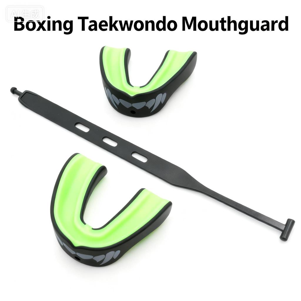 Professional Sports Mouthguard with Lanyard - Teeth Protection Gear for Taekwondo Sanda Boxing Basketball Rugby 3