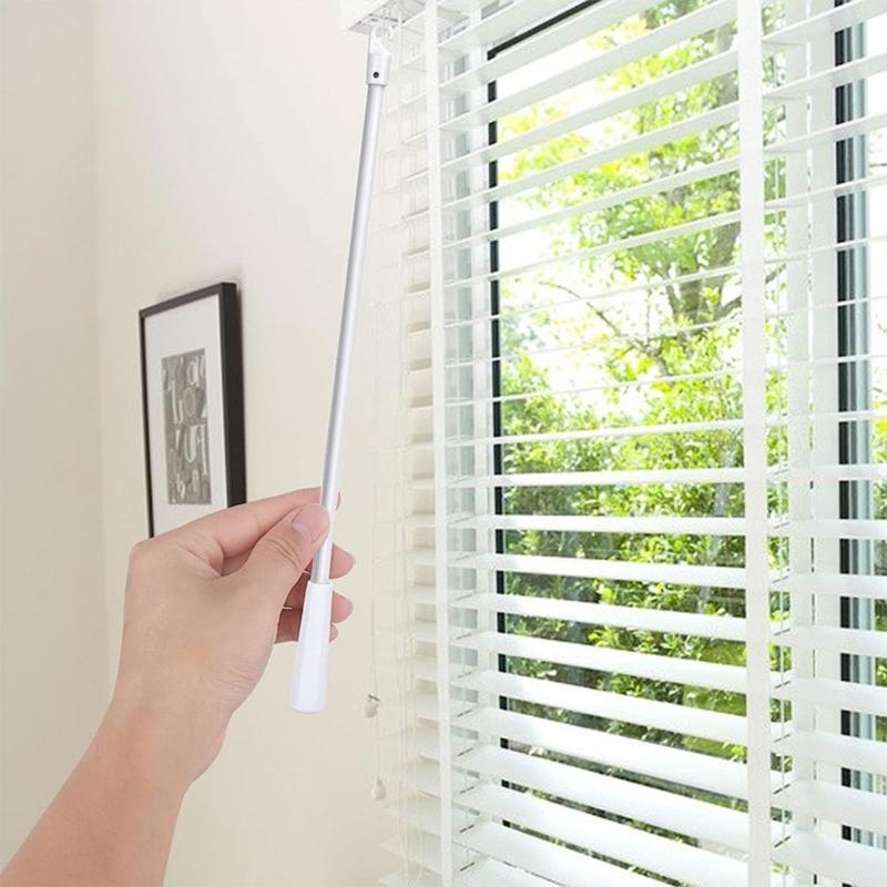 White Fiberglass Blind Wand with Hook, Vertical Blinds Control Stick, Window Blind Rod Window Treatments Accessories