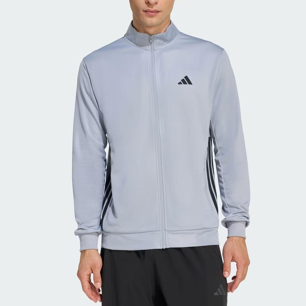 Adidas Stand Collar Sports Striped Zip Long Sleeve Jacket Men jackets KC5293