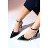 Sapatos de Salto Alto Femininos Boleyn de Couro Envernizado Preto com Bico Fino