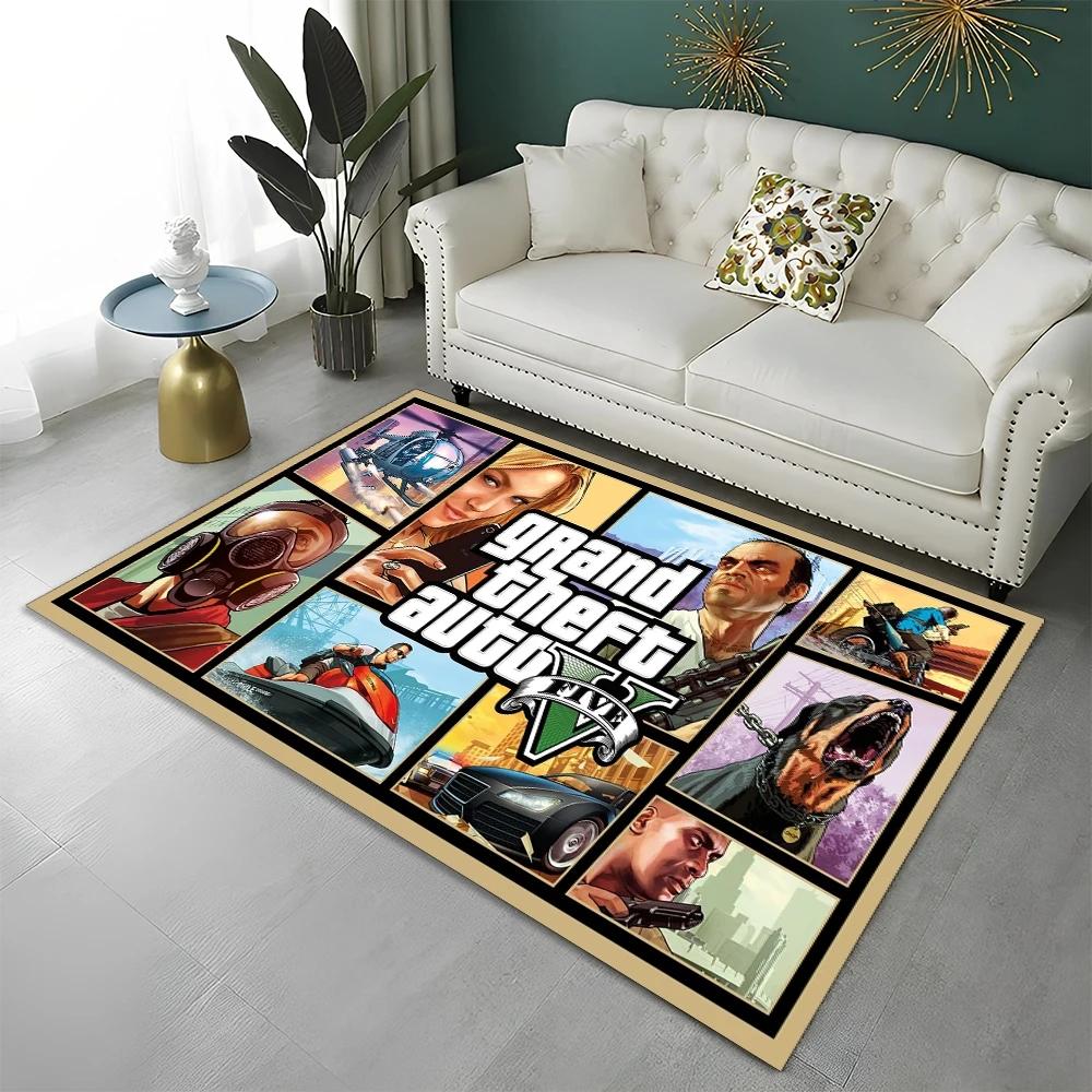 GTA Grand Theft Auto Spiele Gamer Teppich Teppich für Zuhause Wohnzimmer Schlafzimmer Sofa Fußmatte Dekor Kinderbereich Teppich Rutschfeste Bodenmatte
