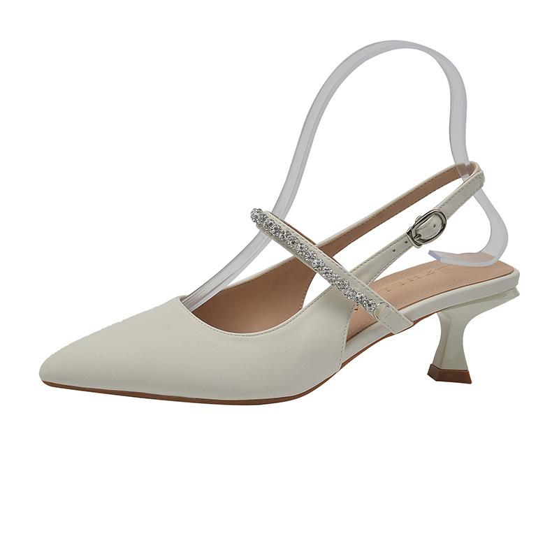 

8852-3 Wide and fattened high heels women s rear empty cool slippers summer new bag head sandals large size women s shoes 45 абрикосовый