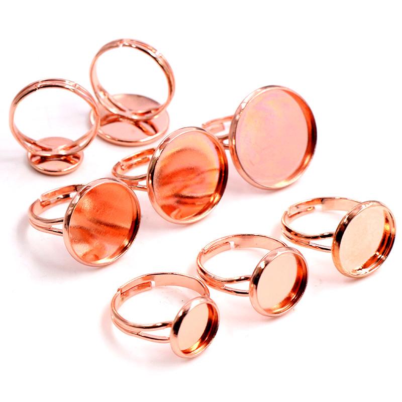 8-20mm 10pcs High Quality IRON Adjustable Ring Settings Blank/Base,Fit 8-20mm Glass Cabochons,Buttons;Ring Bezels
