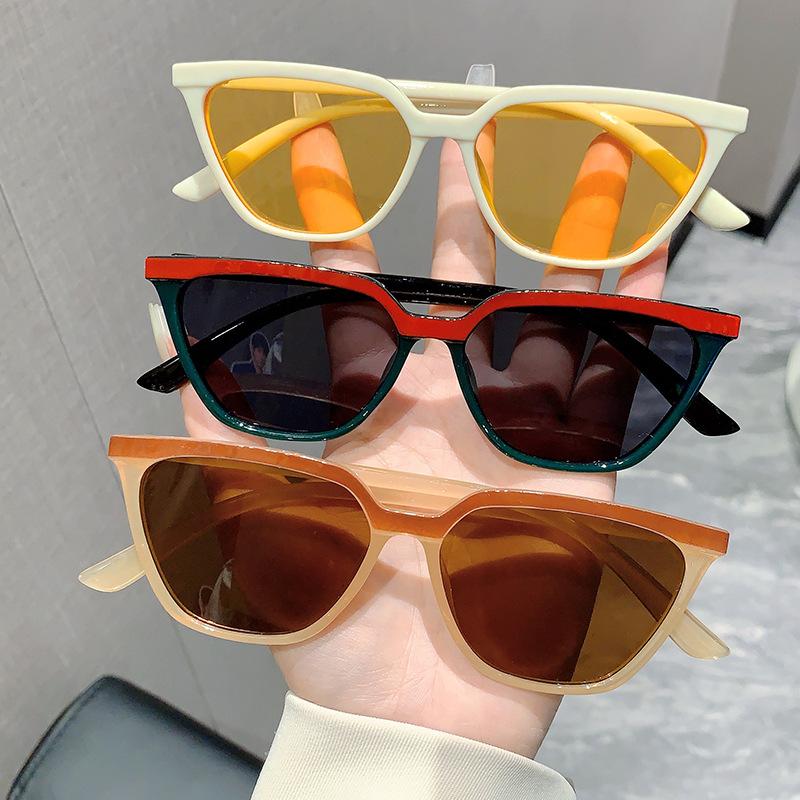 Vintage Luxury Designer Cat Eye Sunglasses Women Men UV400 Double Color Shade Punk Outdoor Popular Sun Glasses