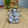 Handmade Marble Dust Lord Ganesha 4.5 Inch for Diwali God Idol Art Figurine for Home Car Dashboard Ganpati Ganesh Murti Temple Pooja Decorative
