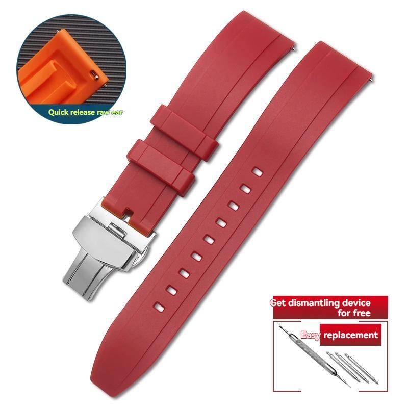 Quality FKM rubber watch strap 18mm 20mm 22mm 24mm quick release strap for Rolex Omega Cas
