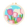 Flower Pattern Punch Needle Set Needlework Poke Needle Embroidery Kit  Educational Toys