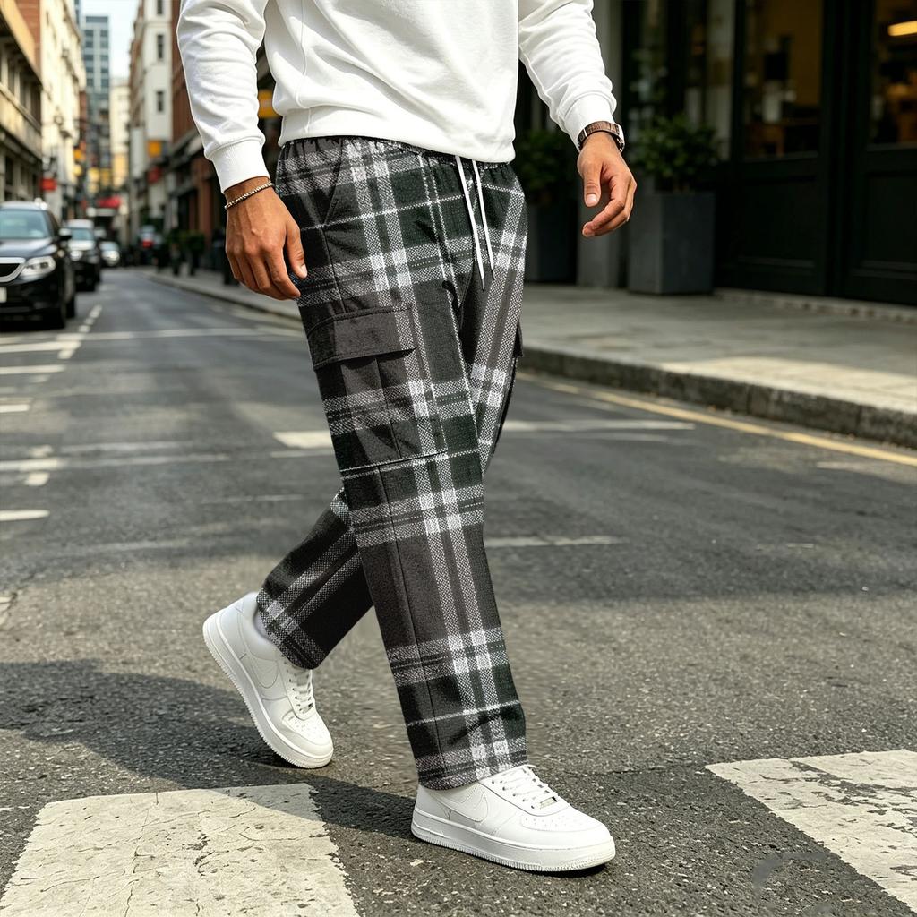 Men's Casual Straight Leg Drawstring Jogger Pants for Commute and Sports
