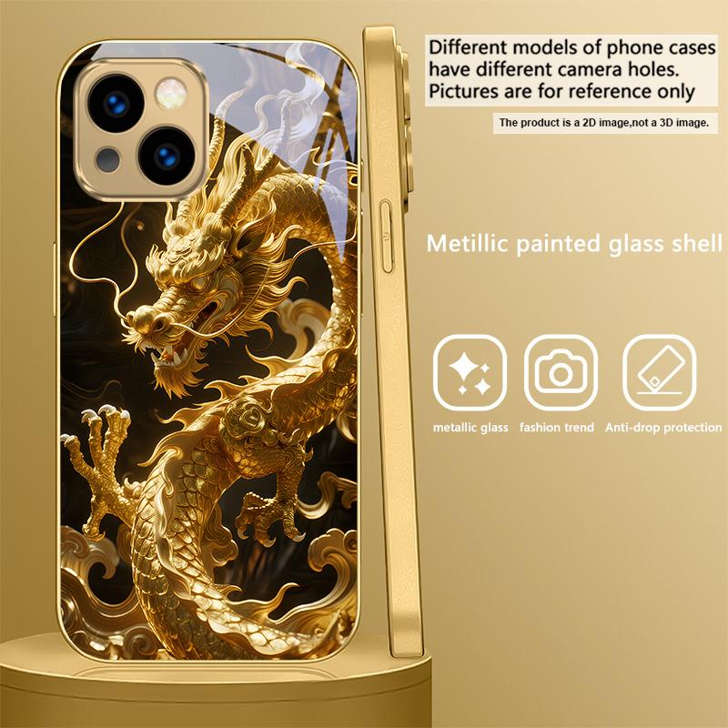 Golden Eagle Head For IPhone 17Pro Max 16 17 Pro 15 P ro 14 13 Plus 12 Mini 11Pro Max XR 16E 17 Air Golden glass phone case