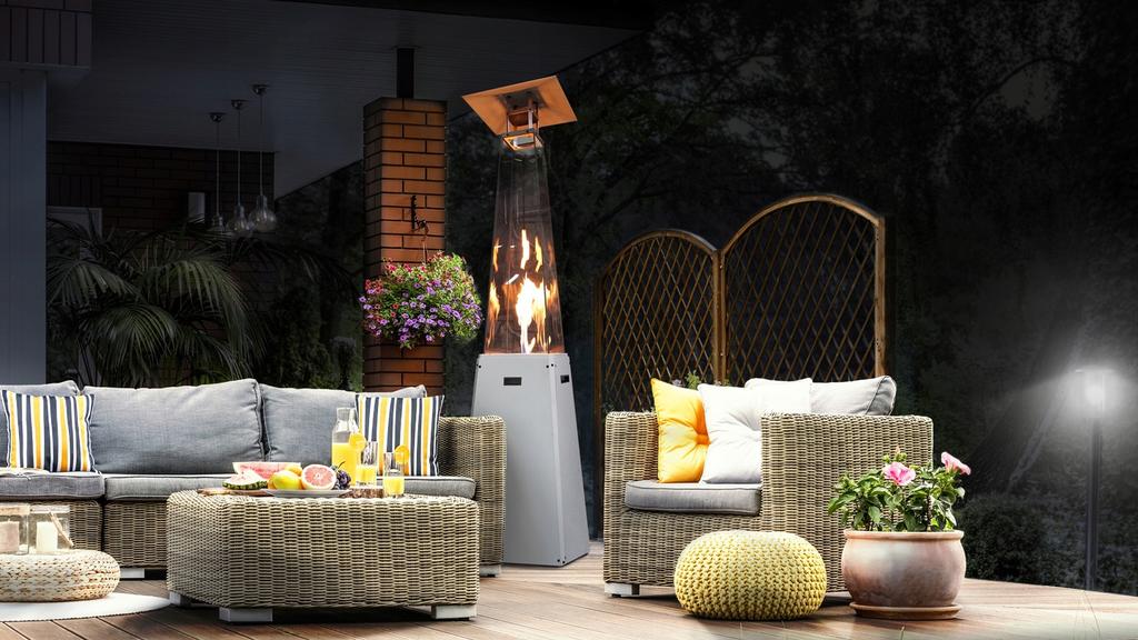 Outdoor Gas Heater Umbrella BS Steel 12 kW Set