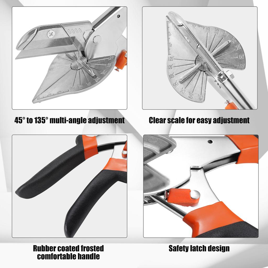 Miter Shears 45-135 Degree Multi Angle Corner Scissors Mitre Wall Panel Wire Slot Cutter Plastic Pipe Hose Scissors Tool