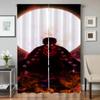 Window Kitchen Curtains for Living Room 2 Pieces Blackout Curtains Door Curtain D-demon S-slayer Partition Bedroom Decoration