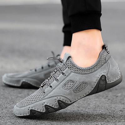 Nouvelles Chaussures d'Automne pour Hommes Chaussures en Mesh de Peau de Porc Respirantes Chaussures de Sport Décontractées pour Hommes Chaussures en Cuir Chaussures Tendance en Cuir Tout-Terrain