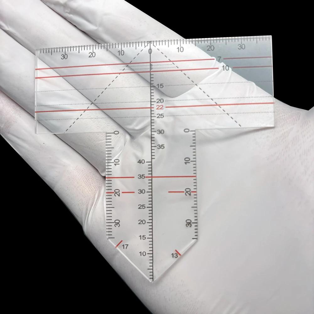Zahnlabor Prothesenzeichnung und Ausrichtung Zahnarztlineal T-Form Untersuchung Kieferorthopädie Symmetriemessungen Multifunktional