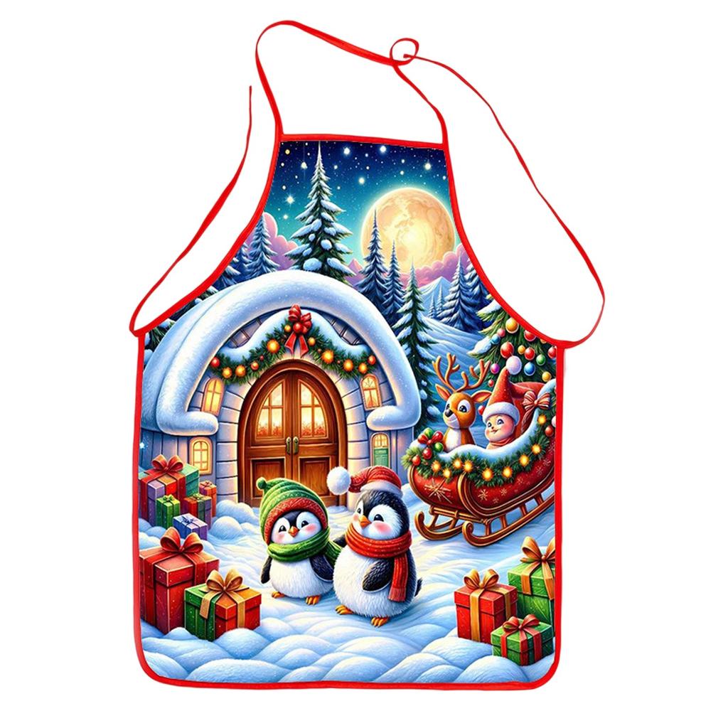 Christmas Claus Print Apron Waterproof And Stain-Resistant Household Christmas Apron