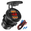 96W Car Charger Power Outlet Socket Dual QC3.0 & Dual PD3.0 USB Socket with Voltmeter 12-24V Waterproof for Car Boat Truck