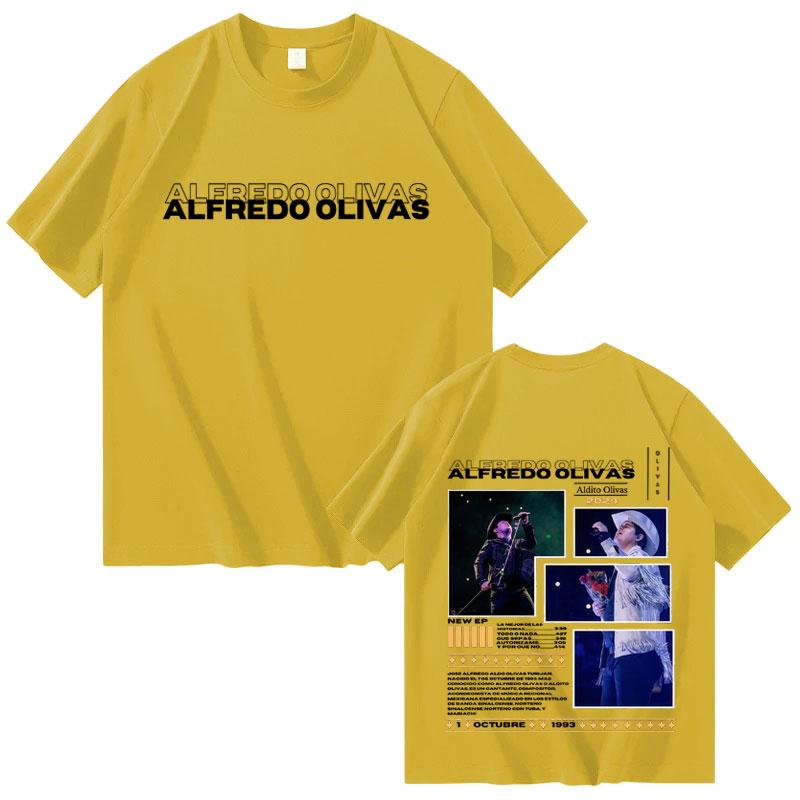 Alfredo Olivas 2025 Double Sided Print Graphic Mens Womens Hip Hop Oversized Fashion T Shirt Casual Tshirts Streetwear Hot Sale
