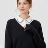Perfect Match Women'S Fake Collar Chiffon Detachable Dickey Collar Half Shirts Blouse Black Edge Faux False Collar For Women