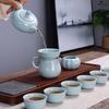 The whole set of Kung Fu Ge Kiln Ru Kiln tea set, household, portable tea set, company Mid-Autumn Festival event gifts