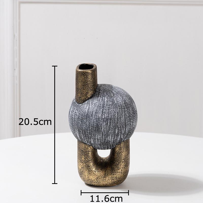 

Abstract Artwork Ceramic Vase Artificial Flower Decorative Flowers Pots Desk Decoration Modern Floral Vases Room Aesthetic Decor