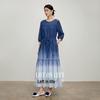 Women's Embroidered Gradient Cotton Two-Piece Dress Set