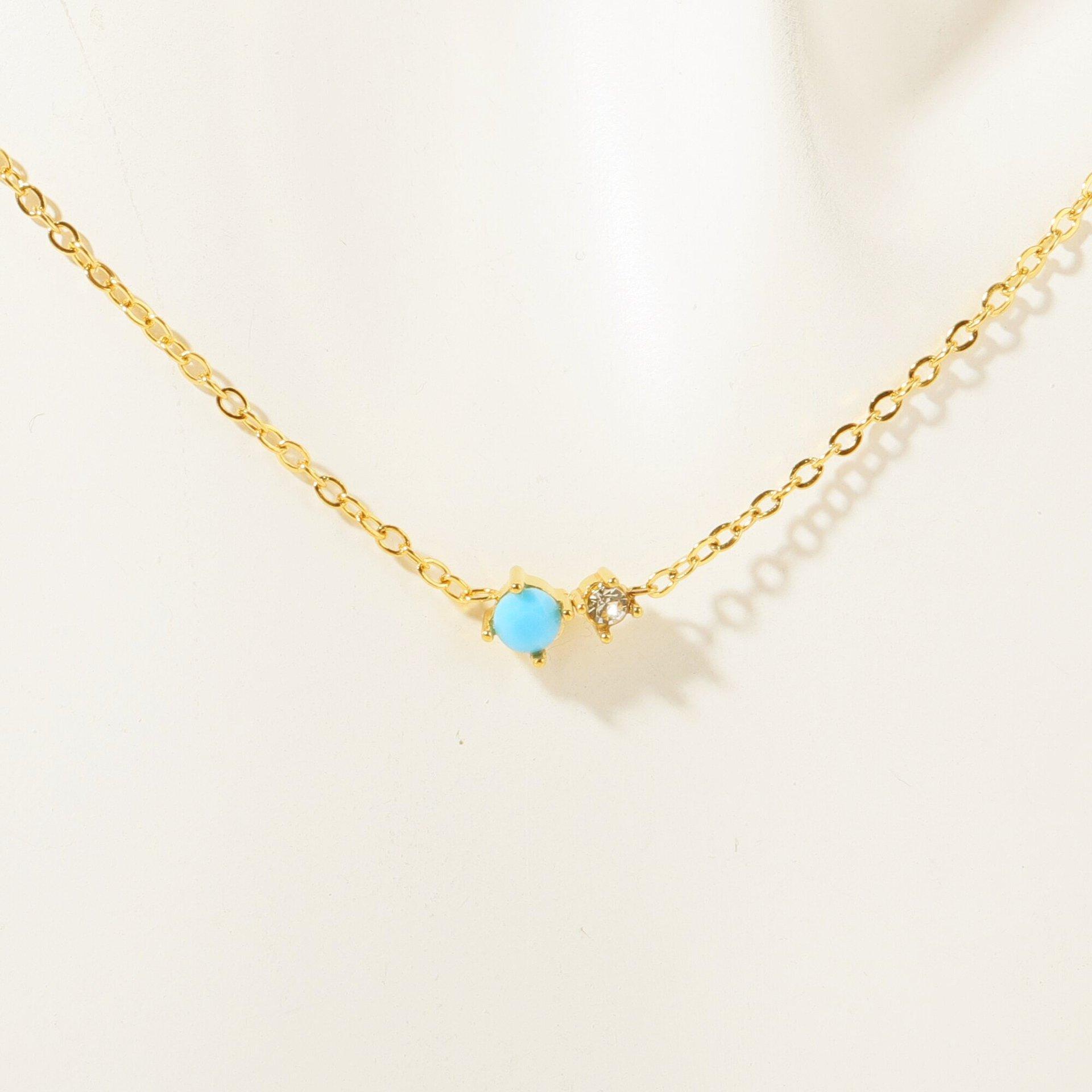 

Женские ювелирные изделия Ремешки Камень-Знак Цирконий Винтажное Литературное Ожерелье Ключичная Цепочка Высокое Сохранение Цвета Ожерелье