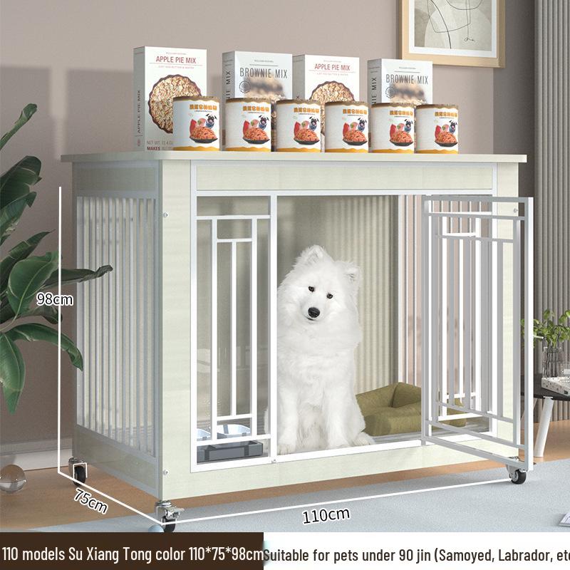 Solid Wood Dog Crate with Toilet Separation - Small to Medium Dog Wooden Cage/Villa