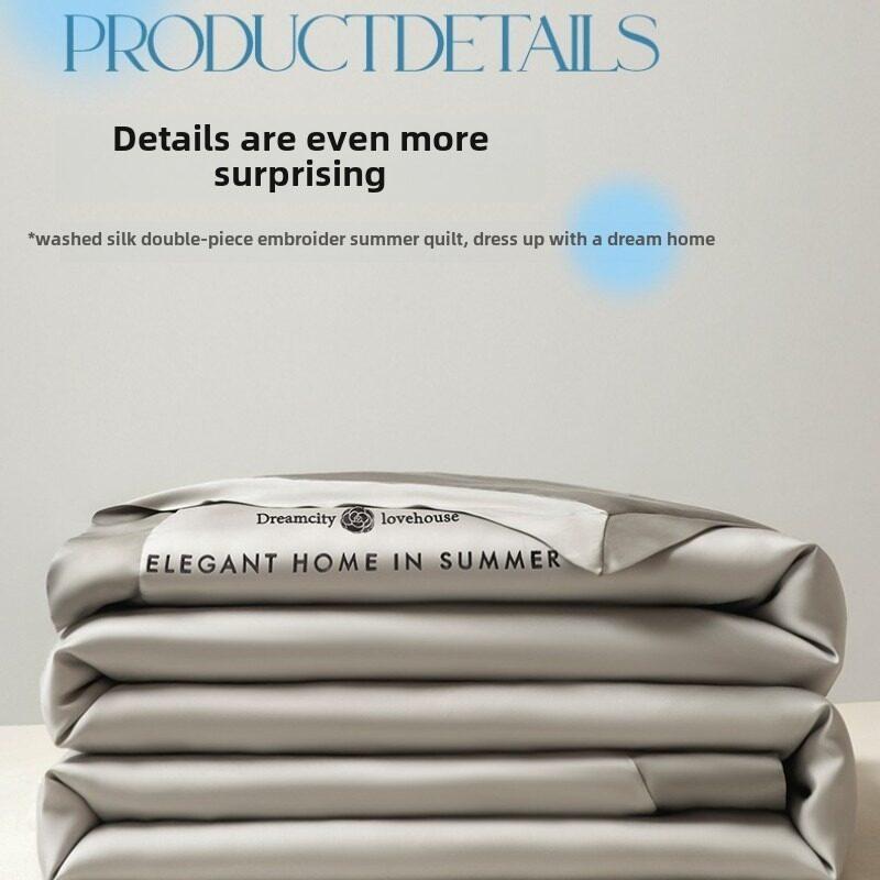 4In1 Summer Comforters Ice Silk Quilts Bedding Set Comforter Sheet Plus Pillowcase For Comfortable And Cool Bedroom