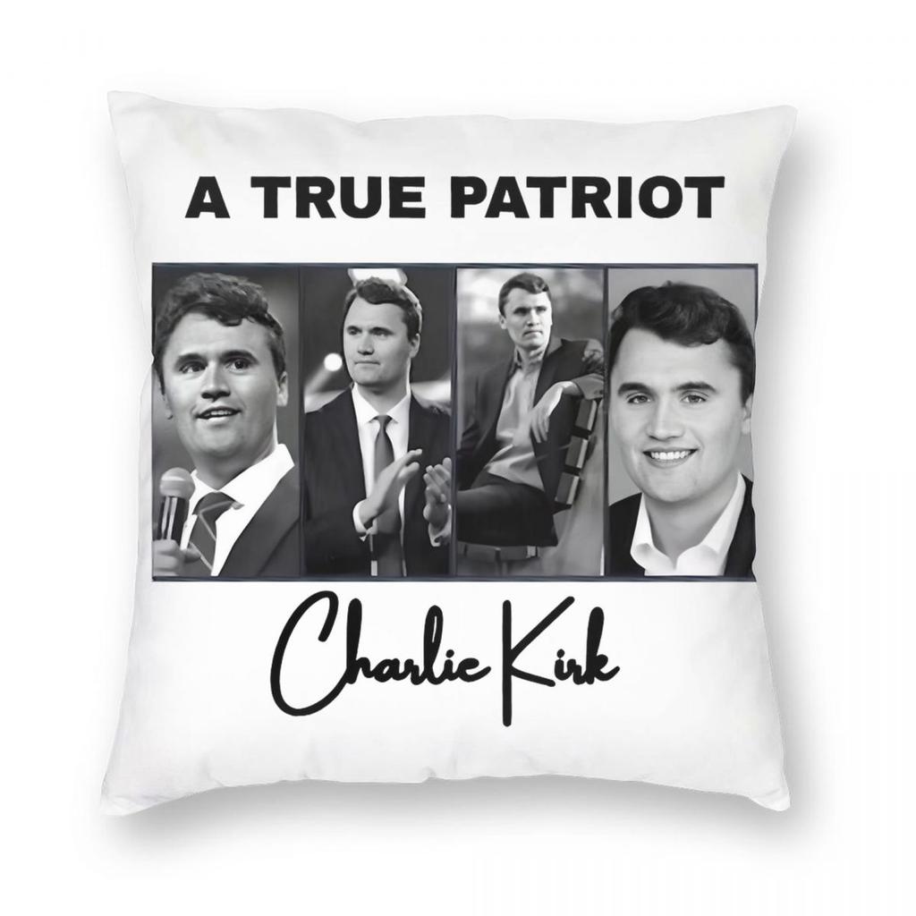 Charlie Kirk Kissenbezug Bedruckter Polyester-Kissenbezug Dekor Kissenbezug für Sofakissen Zuhause Mit Reißverschluss 45*45cm