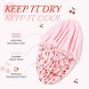 Shower Cap for Women Terry Lined Bath Cap Large Reusable Waterproof Elastic Band Pink Shower Caps for Long Thick Hair Soft Bath Shower Hair Caps