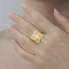 African Ancient Cultural Symbol Adinkra Sankofa Symbol Rings for Women Men Stainless Steel West African Wisdom Jewelry Gifts