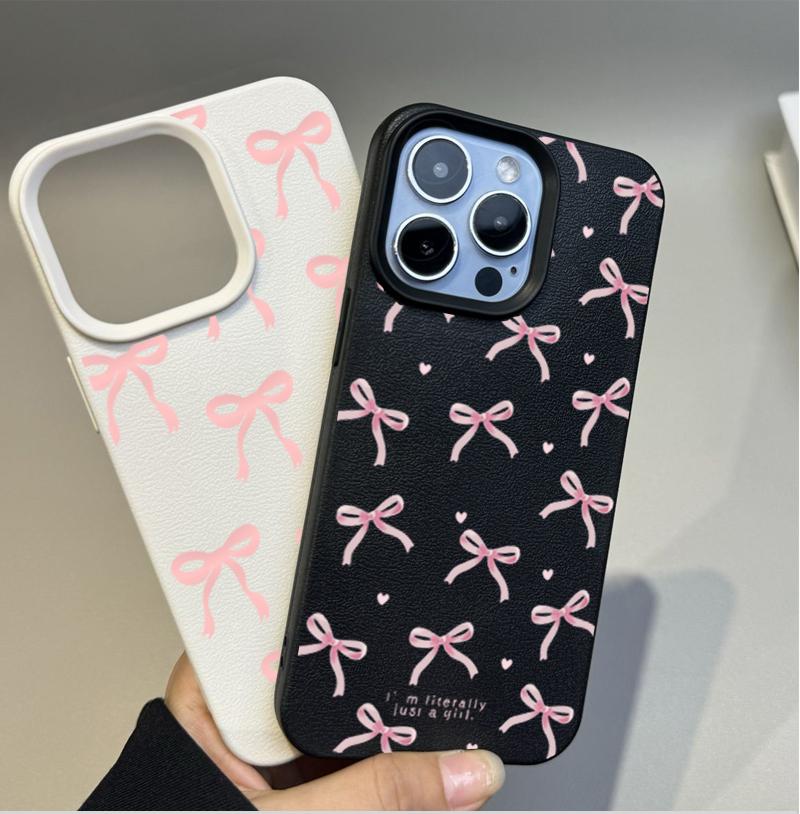 Pink Bowknot Case For Samsung Galaxy S25 S24 S23 Ultra S22 S21 S25FE S20FE S24FE S23FE PU Leather Matte Soft Cover