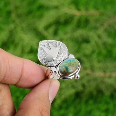 Gift For Her 925 Silver Natural Shattuckite Gemstone Multi Stone Adjustable Ring