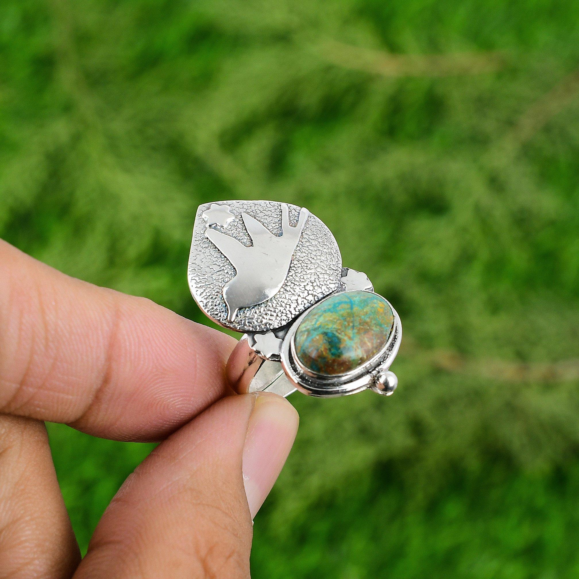 

Подарок для нее Кольцо из серебра 925 пробы с натуральным шаттукитом и другими камнями, регулируемое Adjustable