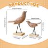 2Pcs Wooden Birds Figurines Animal Sculpture Rustic Lifelike Bird Statue Figurine for Cabinet