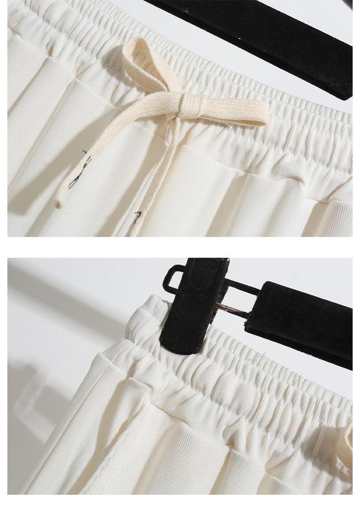 Pantaloni Larghi da Donna Taglie Forti in Seta di Ghiaccio: Vita Alta Estiva, Anti-Zanzare, Design Fresco e Fluido.