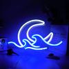 ENUOLI Neon Sign, Neon Light, Room Light, Moon, Wave, Wall Hanging, Interior Decor, Wall Decoration, Birthday Gift, Shop, Bar, Home, Coffee Shop,
