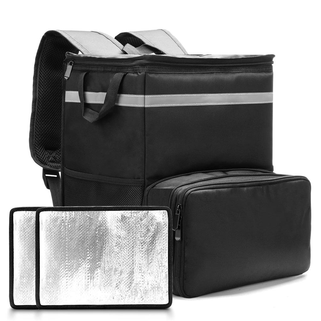 Naokin Uber Eats Delivery Large and Pizza Sushi with Divider Bag, Capacity, Insulated, Cooled, Backpack, Pouch, Bag, (Large)