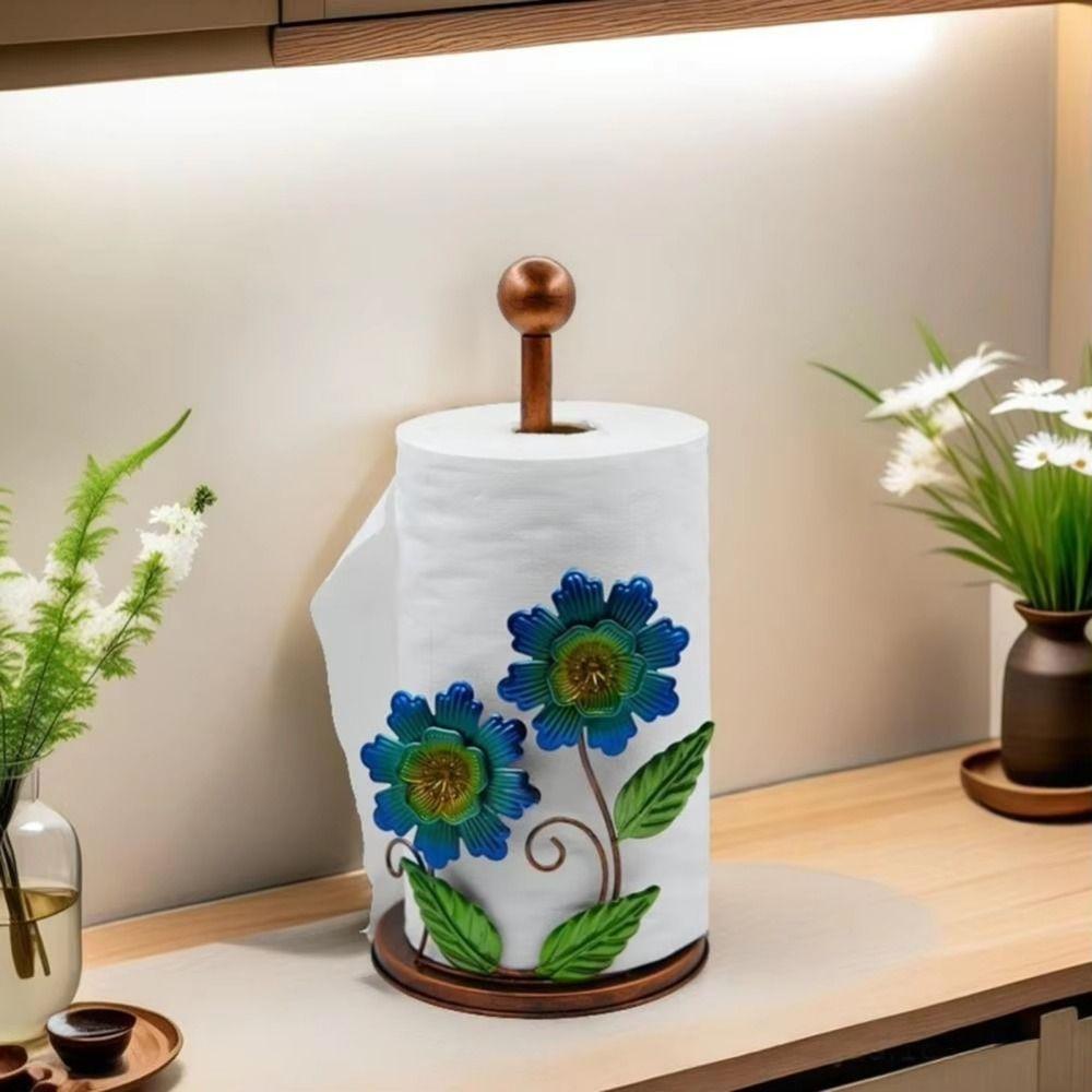 Freestanding Sunflower Paper Towel Holder Anti-Skid Paper Towel Rack  Home Decor