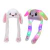 Rabbit Cartoon Womens Hat Winter Plush Moving Bunny Ears Shine Earflaps Movable
